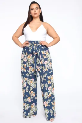 Back For More Wide Leg Pants - Navy/Combo
