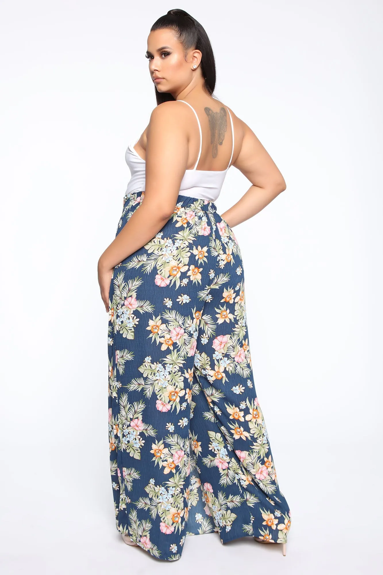 Back For More Wide Leg Pants - Navy/Combo