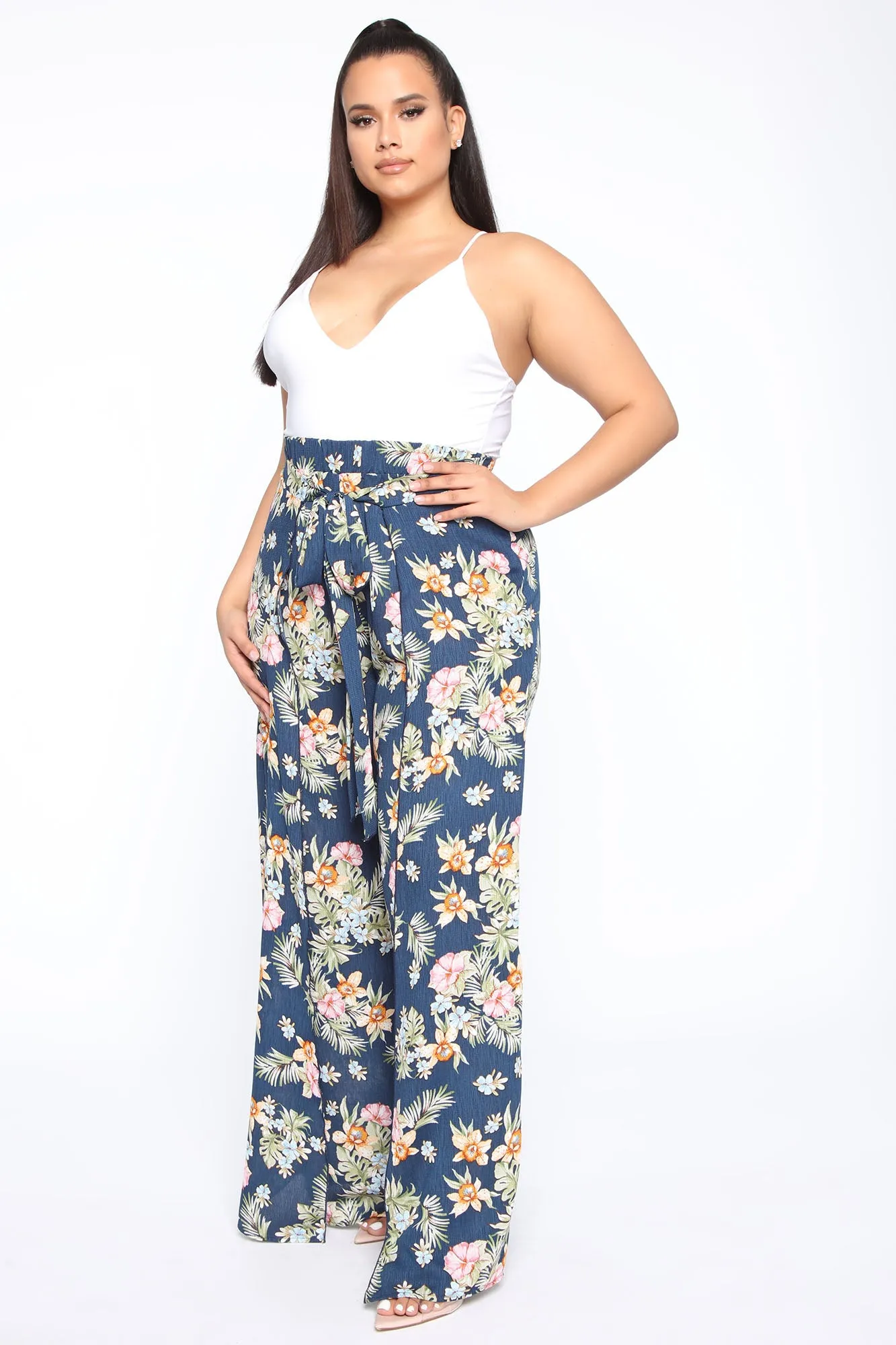Back For More Wide Leg Pants - Navy/Combo