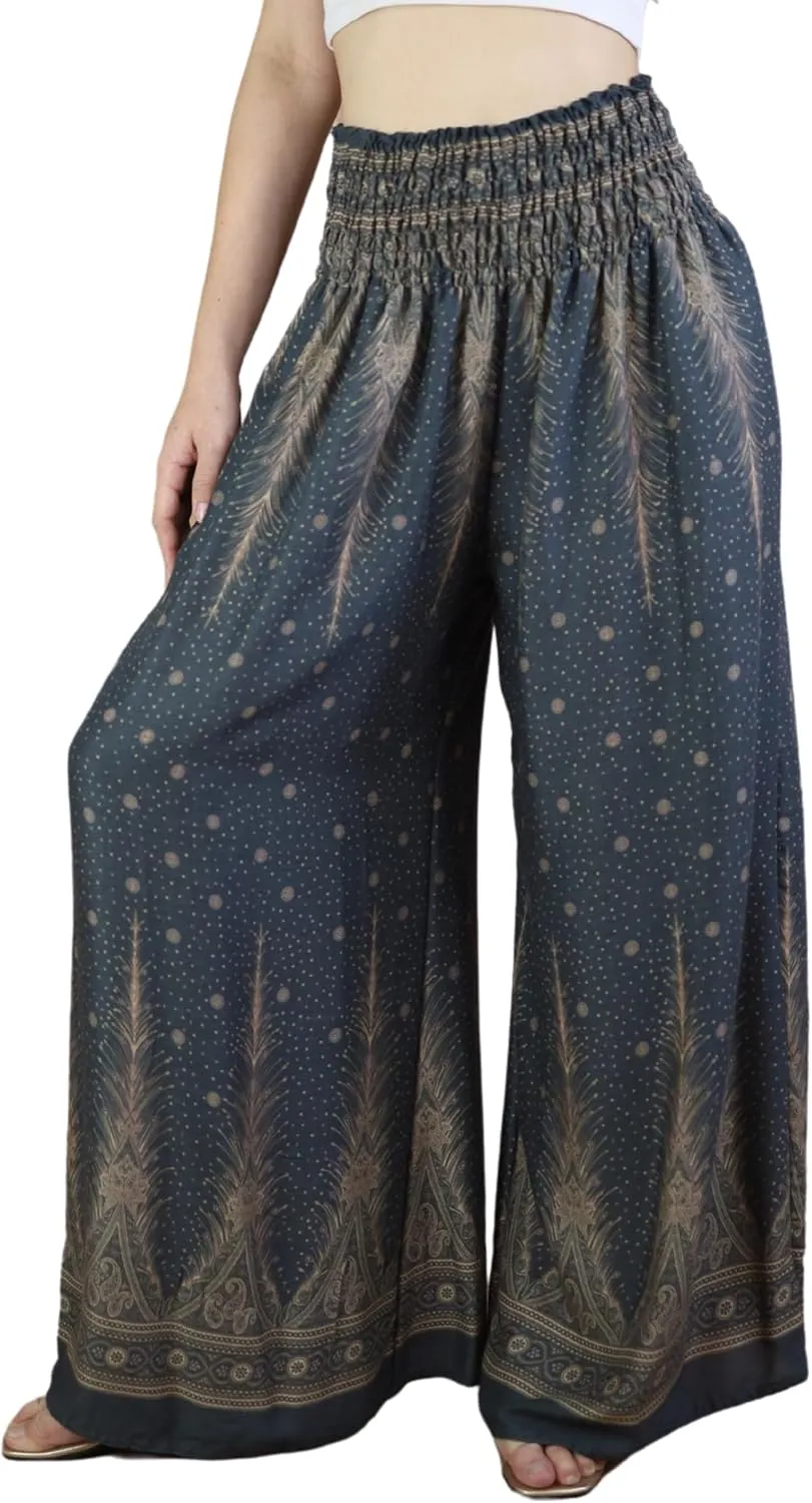 Boho Pants Palazzo Pants for Women with Pockets| Wide Leg high Waisted Flowy Pants for Women | Summer, Cruise, Vacation