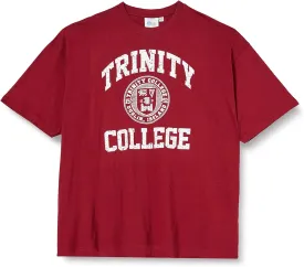 Burgundy and White Trinity College Seal Dublin Ireland Tee-Shirt (Burgundy, X-Large)