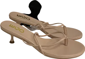 Ego Florence Thong Strap Slingback Kitten Heel In Nude Faux Leather UK 5 EU 38 👠
