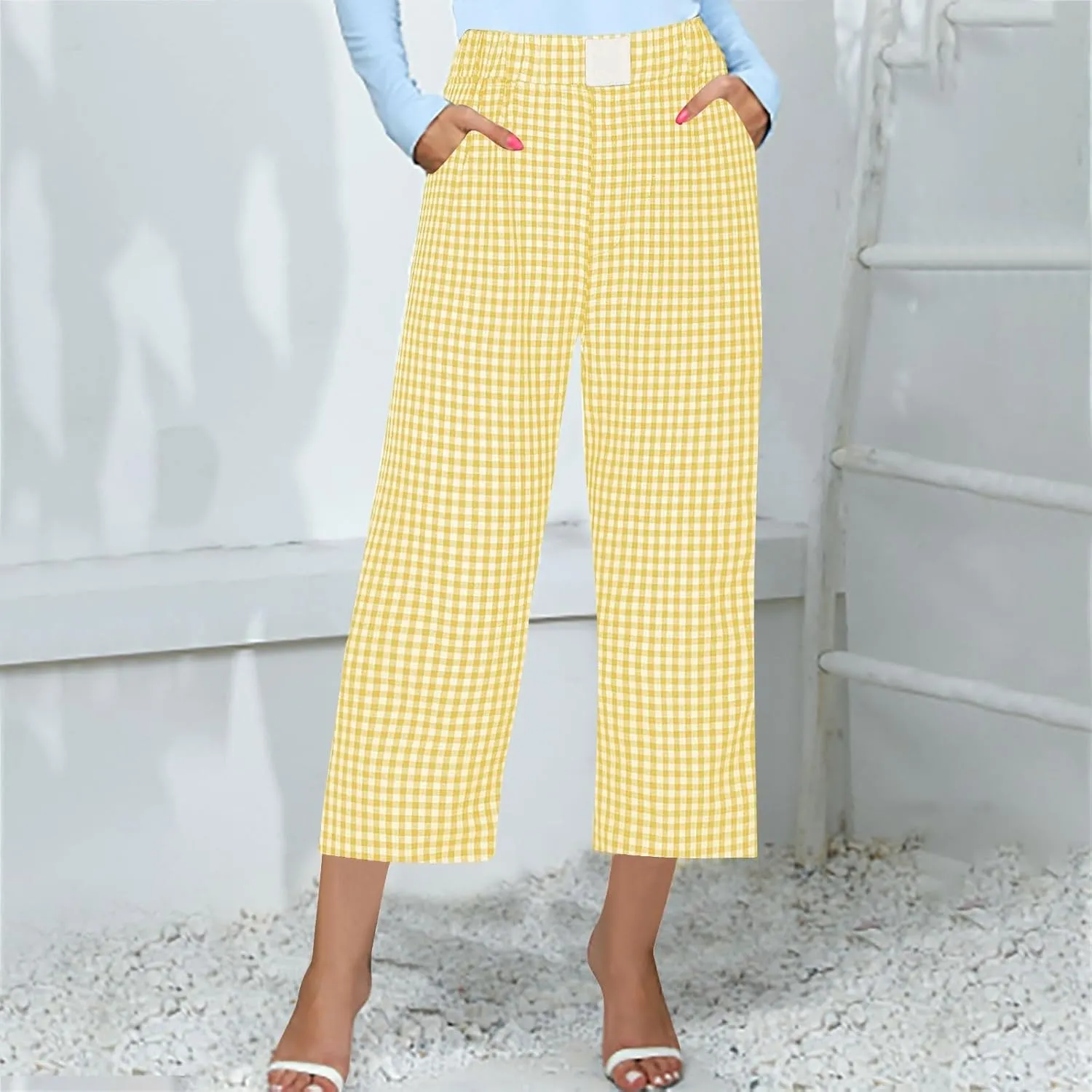Elastic Waist Cargo Shorts for Women Summer Fashion Casual Travel Cropped Trousers Hiking Relaxed Multi-Pocket Shorts