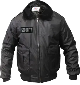 First Class Watch-Guard Bomber Jacket with Reflective Security ID (Black)