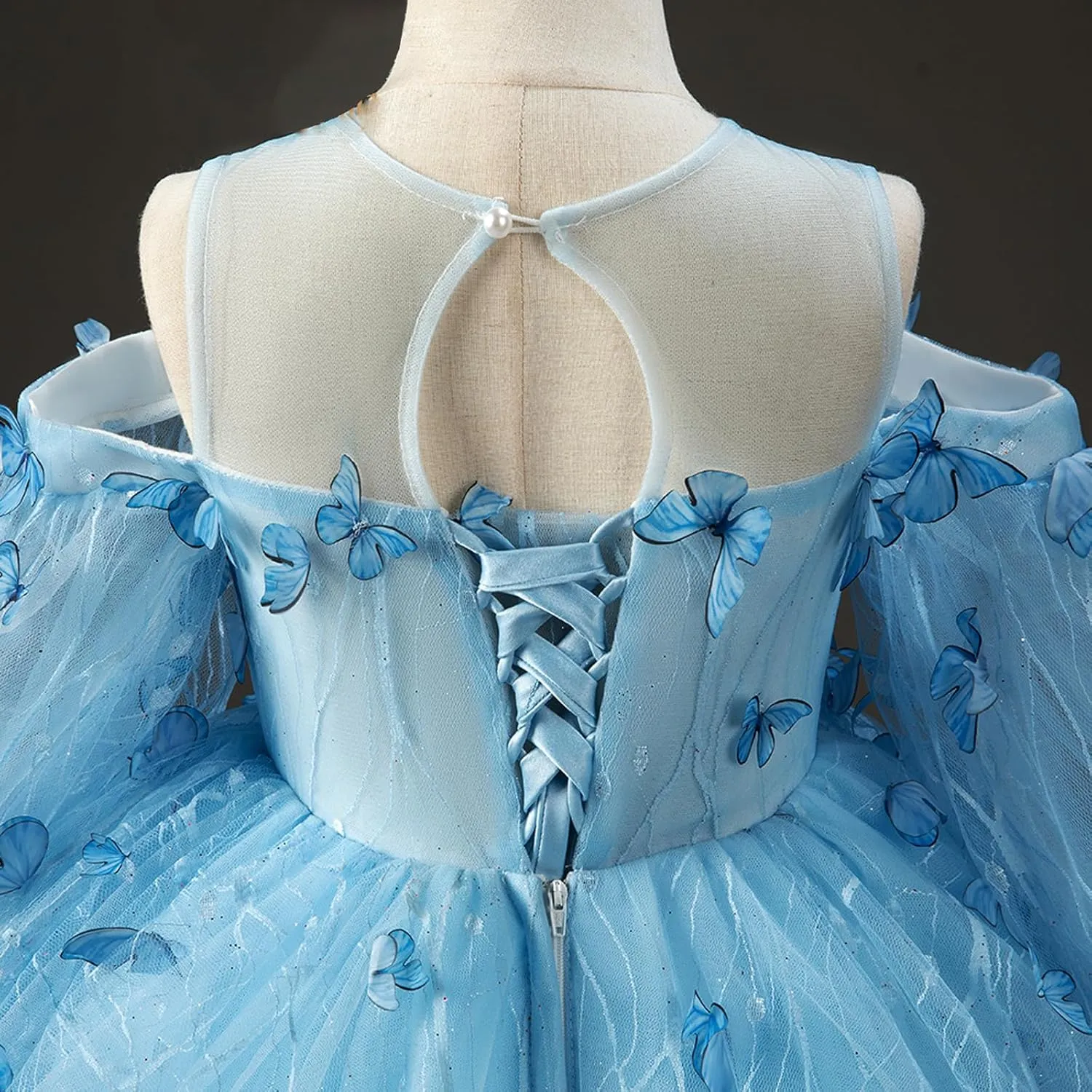 Flower Girl Dress Ruffle Satin Lace Tulle Beads Flower Decoration Toddler Wedding Birthday Party Evening Dress