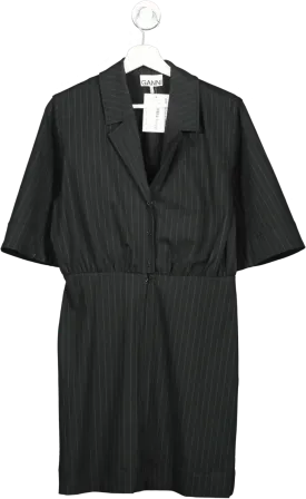 Ganni Black Pinstripe Suit UK 6
