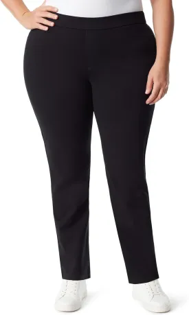 Gloria Vanderbilt Women's Pull on Trouser 4 Pocket Mid Rise Straight Leg Pant Plus
