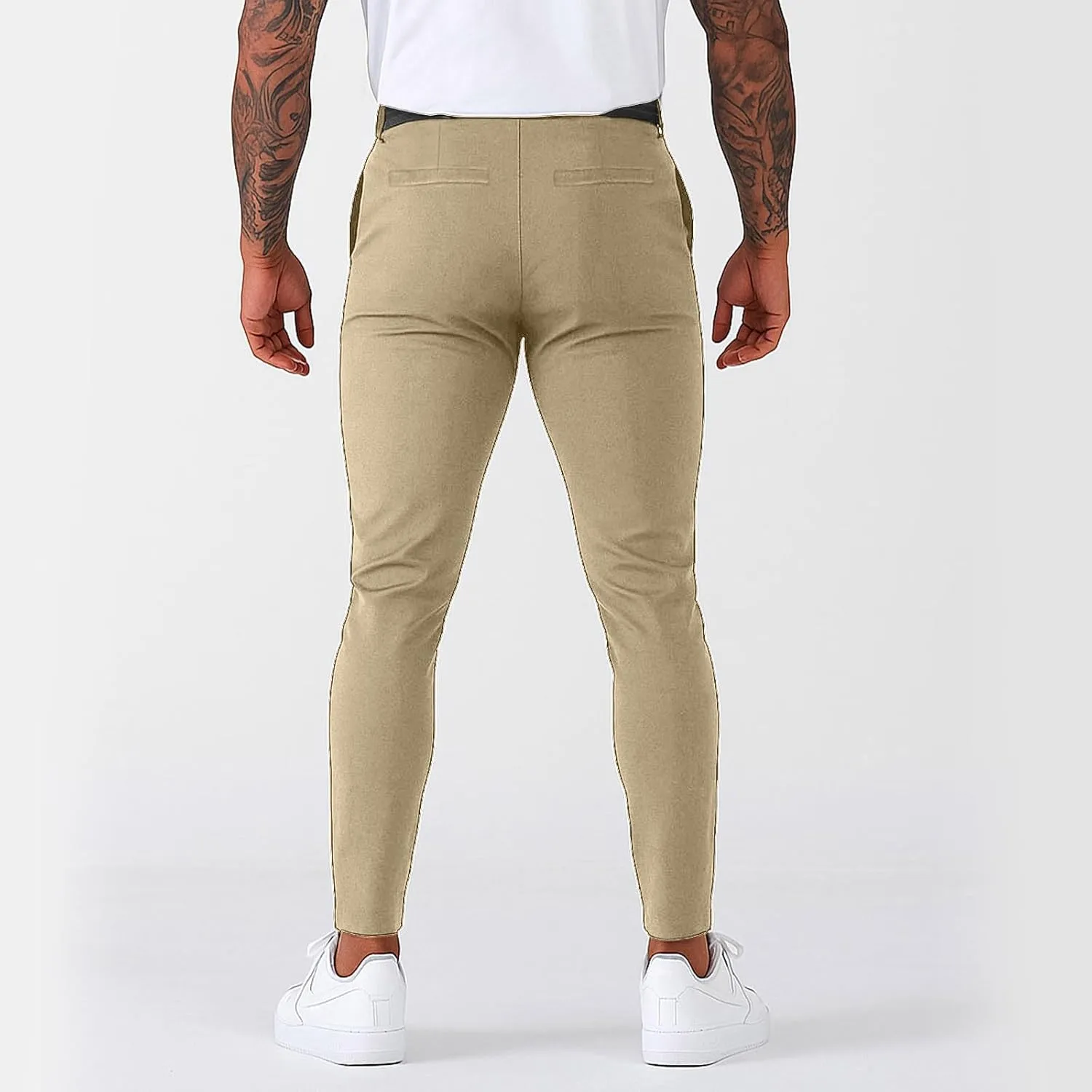 Golf Joggers Pants Men Petite Stretchy Slim Fit Dress Pants Quick Dry Elastic Waist Pull On Work Pants with Pockets