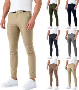 Golf Joggers Pants Men Petite Stretchy Slim Fit Dress Pants Quick Dry Elastic Waist Pull On Work Pants with Pockets