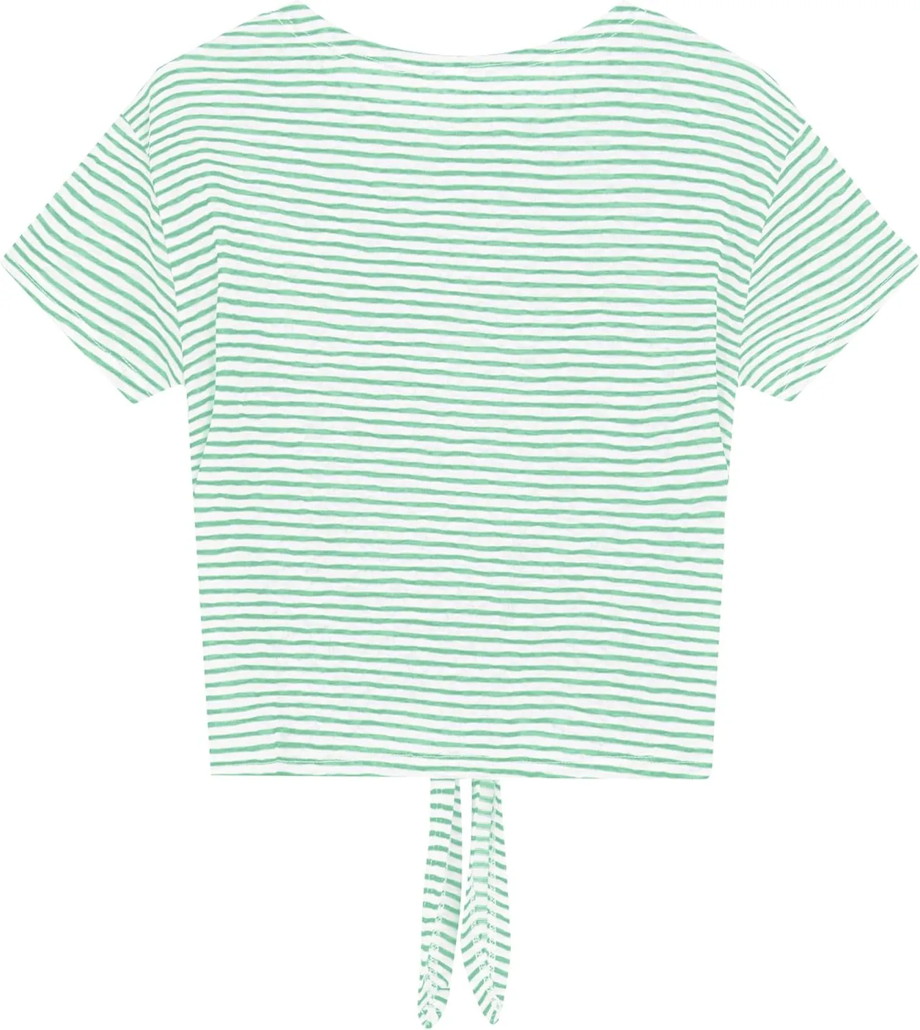 Iandroiy Women's Summer Causal Short Sleeve Blouse Round Neck Crop Tops Twist Front Tee T-Shirt