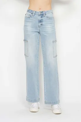 Judy Blue High Waist Cargo Wide Leg Denim 88924
