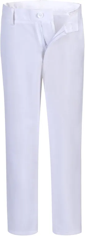 Kids School Uniform Pants for Little Boys Slim Fit Dress Slacks Formal Trousers with Adjustable Waist Flat Front White Dress Pants Size 7