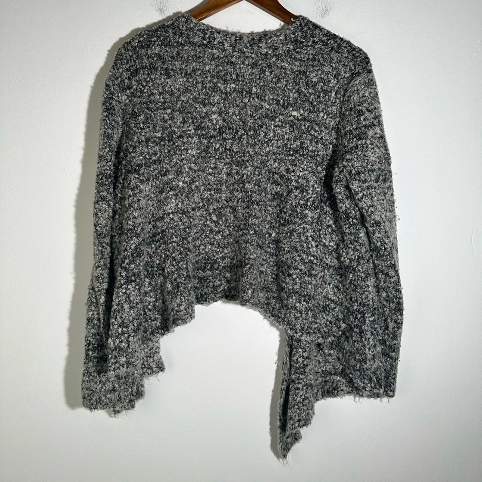 Kim Rogers Women's Gray Open-Front Sweater