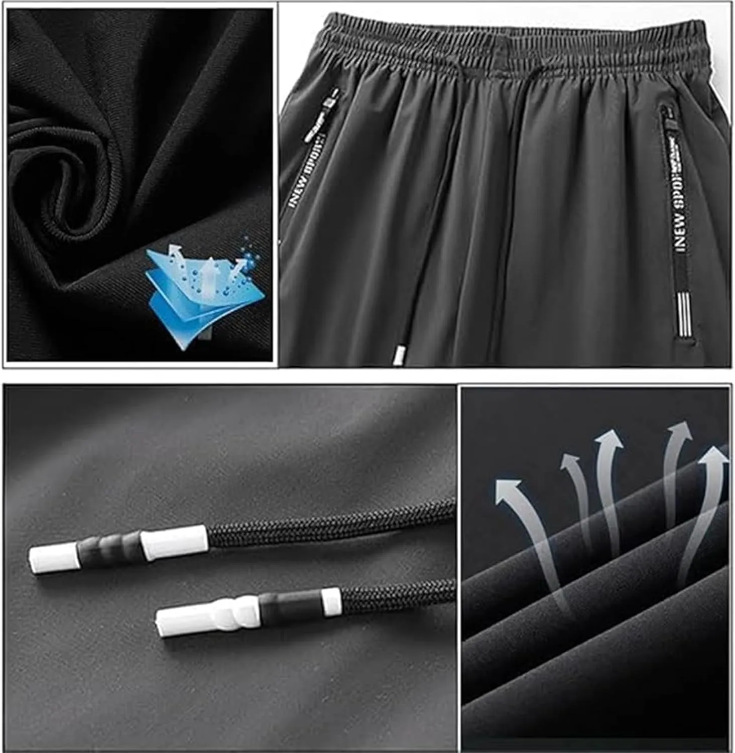 Lorafit Women's Stretch Pants, Soft Breathable Super Stretch Quick Drying, Black
