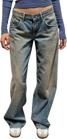 Low Rise Baggy Jeans for Women Y2k Boyfriend Straight Wide Leg Jeans Loose Fit Denim Pants Streetwear