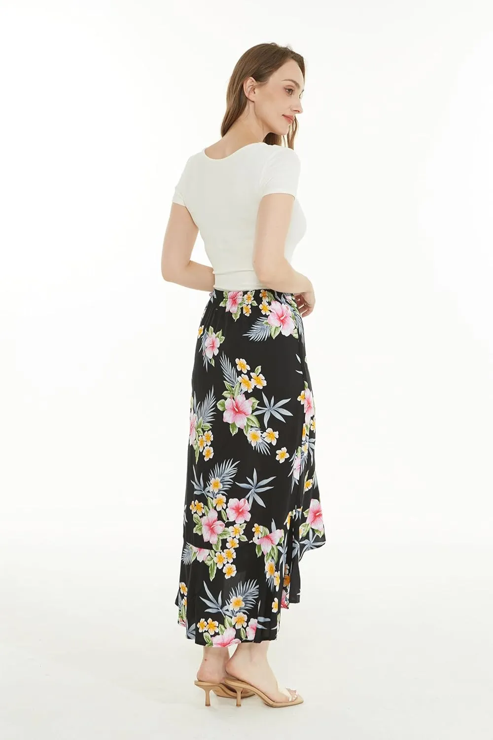 Matchable Family Hawaiian Luau Men Women Girl Boy Clothes in Hibiscus Black