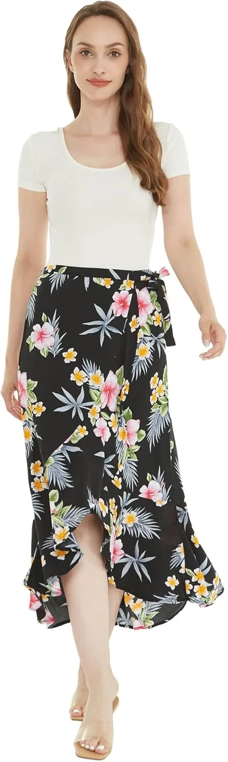 Matchable Family Hawaiian Luau Men Women Girl Boy Clothes in Hibiscus Black