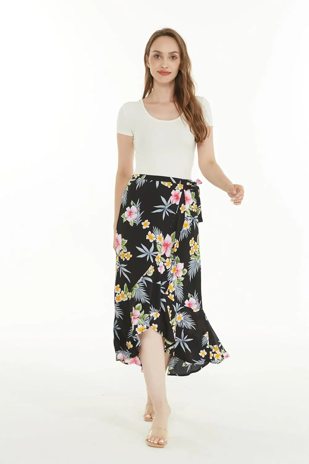 Matchable Family Hawaiian Luau Men Women Girl Boy Clothes in Hibiscus Black