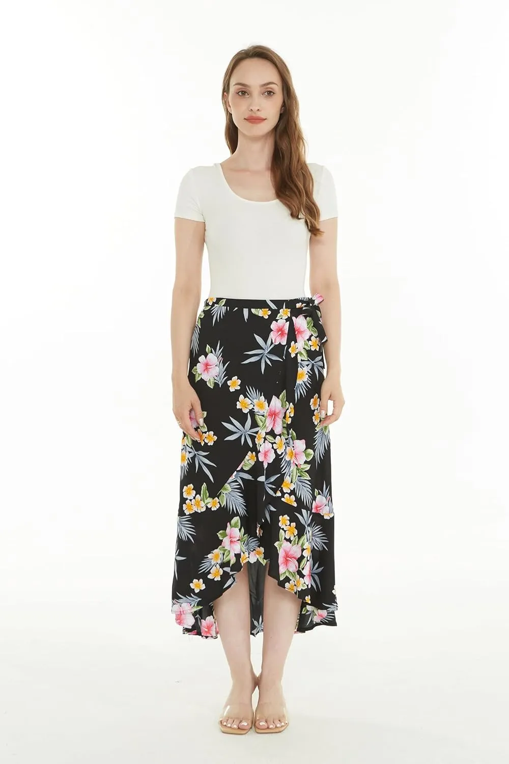Matchable Family Hawaiian Luau Men Women Girl Boy Clothes in Hibiscus Black