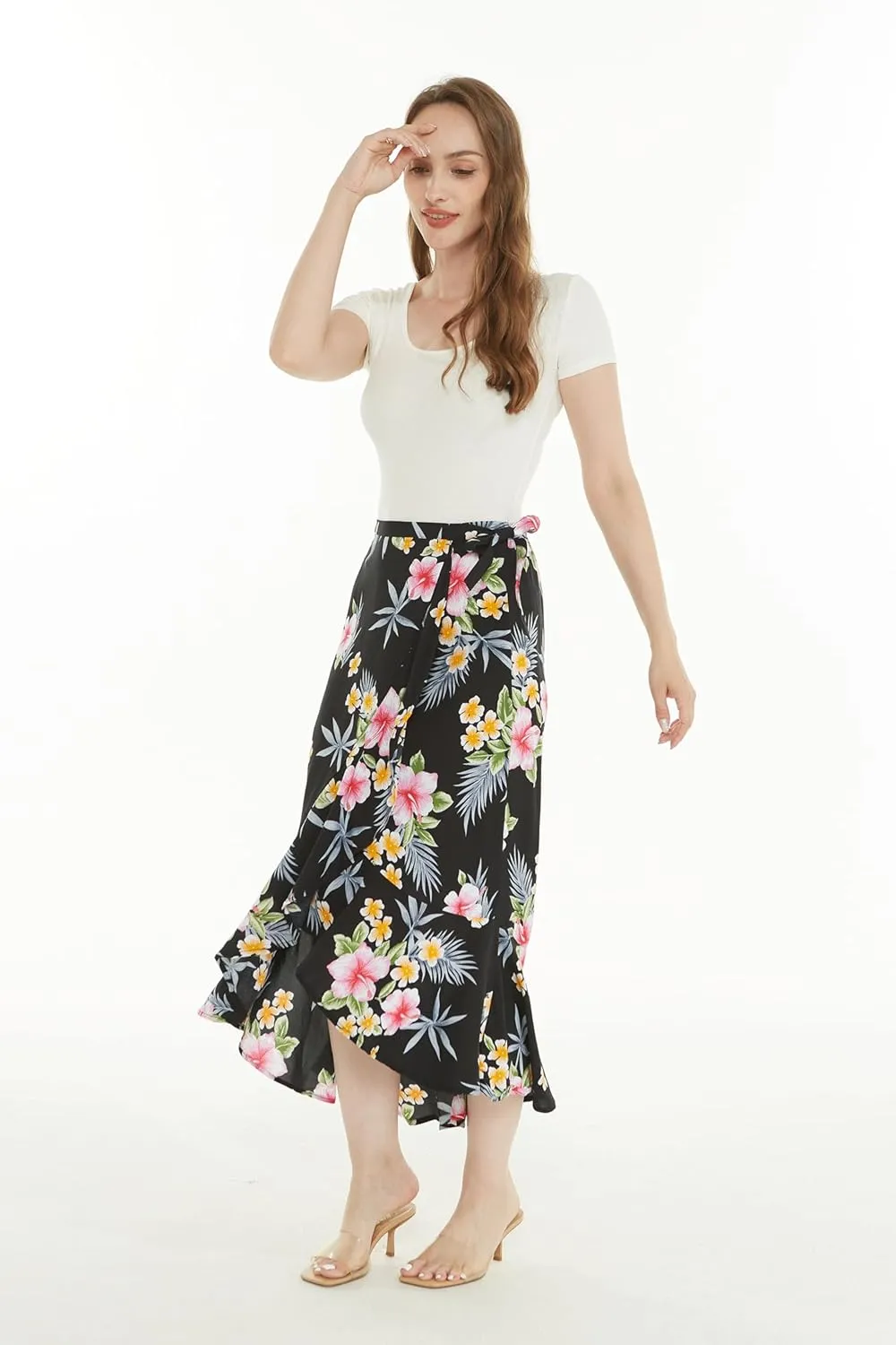 Matchable Family Hawaiian Luau Men Women Girl Boy Clothes in Hibiscus Black