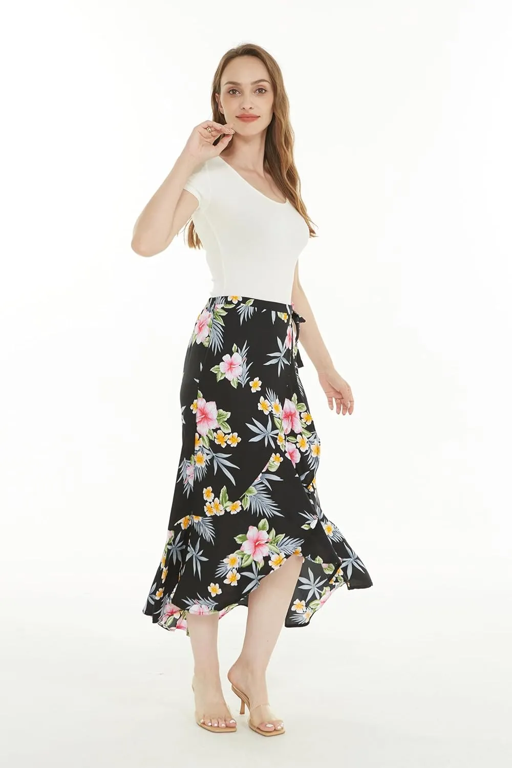 Matchable Family Hawaiian Luau Men Women Girl Boy Clothes in Hibiscus Black