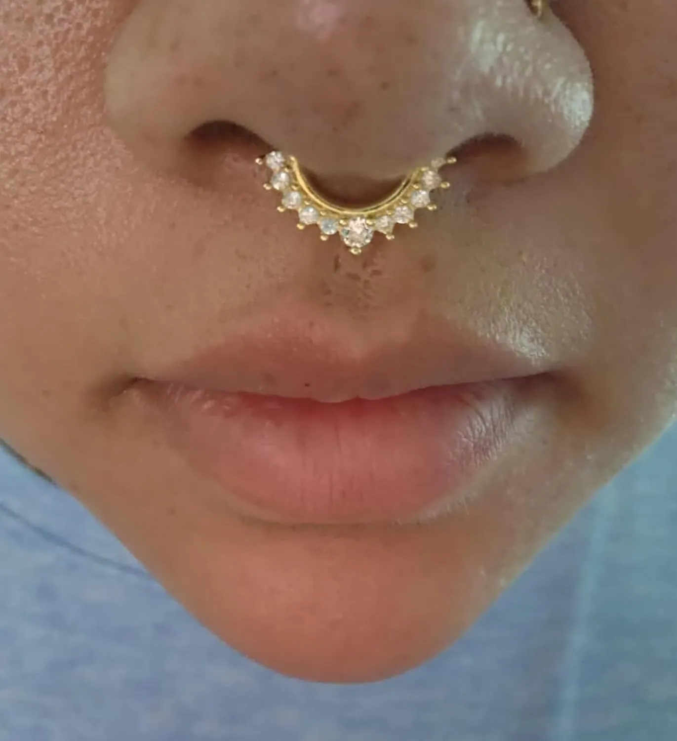 MODRSA Faux Septum Nose Rings - Clip on Septum Ring, Non Piercing Fake Nose Jewelry - Silver, Gold, Black