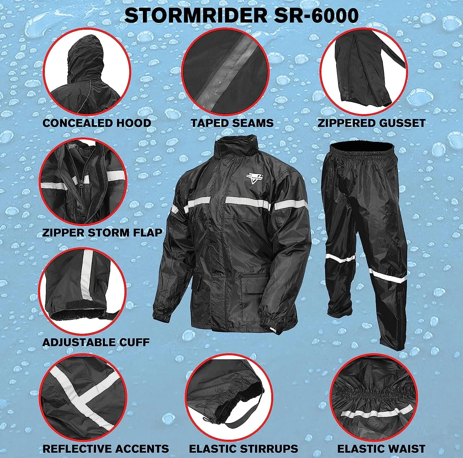 Nelson-Rigg unisex adult Motorcross-motorcycles Nelson Rigg SR 6000 ORG 04 XL Stormrider Motorcycle Rain Suit 2 Piece Orange Black XL , Orange/Black, X-Large US