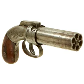 Original U.S. 19th Century Allen & Thurber 1845 Patent Percussion Pepperbox Revolver - Matching Serial 98