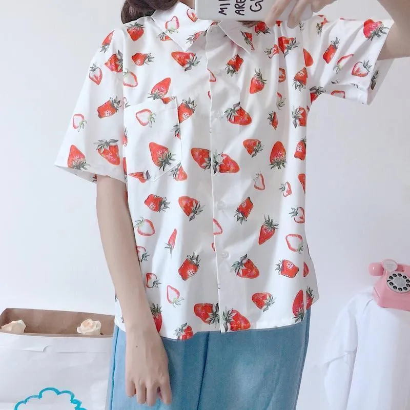 Strawberry Print Shirt