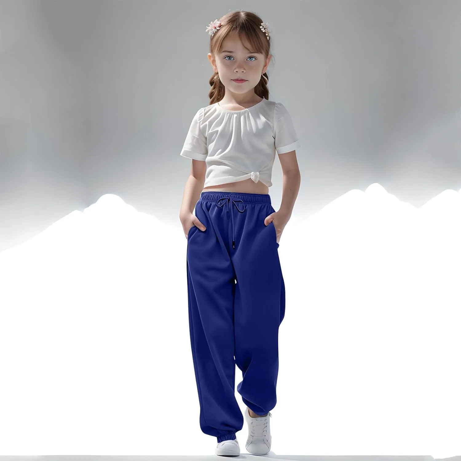 Teen Girls Cinch Bottom Sweatpants Baggy High Waist Elastic Jogger Pants Drawstring Athletic Pants Y2K Preppy Pants