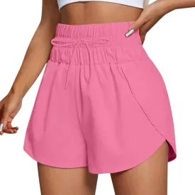 Women Casual Running Exercise Shorts Active Athletic Gym Workout Flowy Sweatpants Trendy Side Slit Casual Short Pants