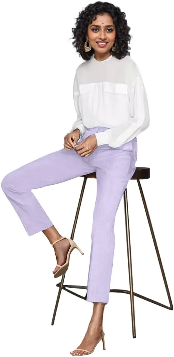 Womens Dress Pants High Stretch Straight Leg Black Pants for Work Business Casual with Pockets