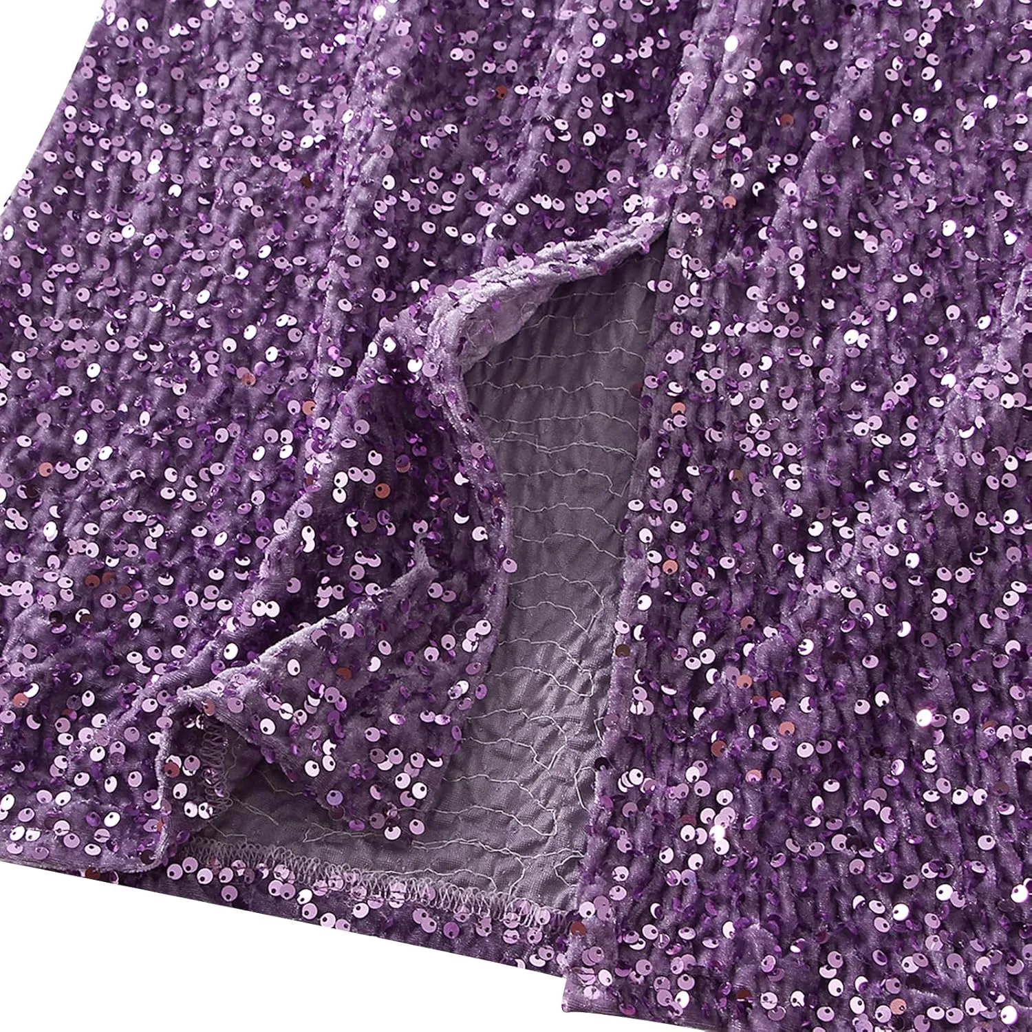 Women's Elegant Sparkly Sequin Midi Skirt Elastic High Waist Shiny Glitter Pencil Formal Party Long Skirt